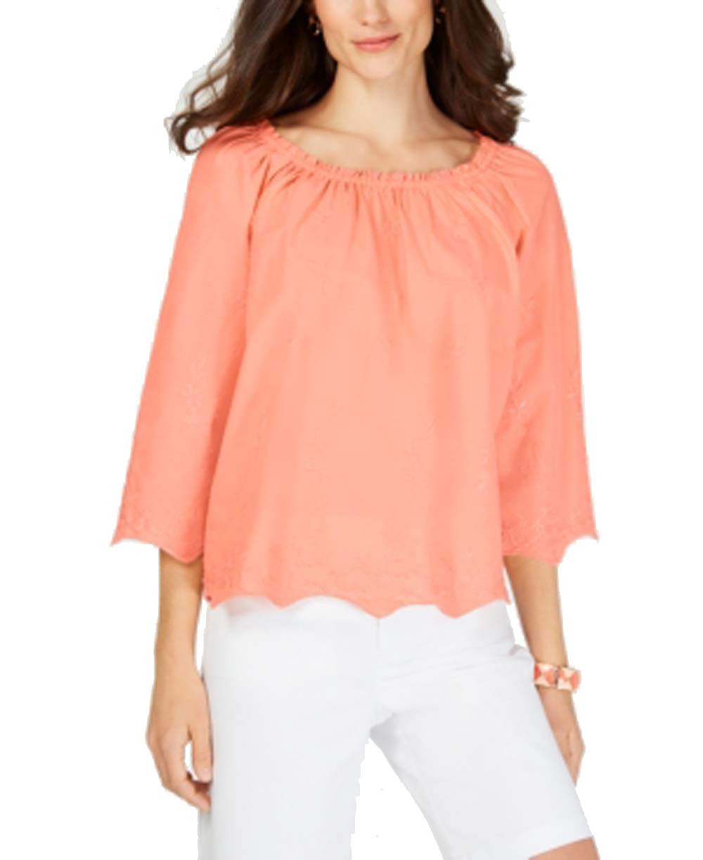 Convertible Embroidered Cotton Top