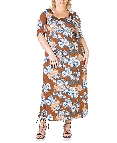 24seven Comfort Apparel Plus Size Loose Casual Maxi Dress