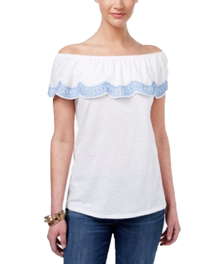 Style & Co Ruffled Off The Shoulder Top