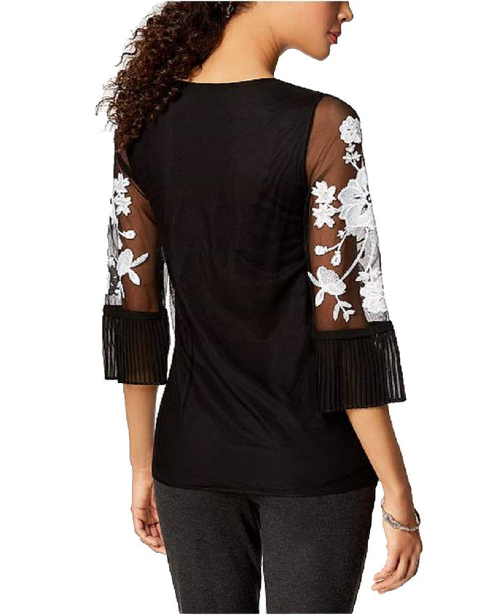 Charter Club Embroidered Illusion Top