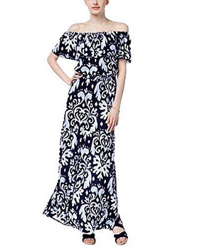 INC International Concepts Petite Off The Shoulder Printed Maxi Dress