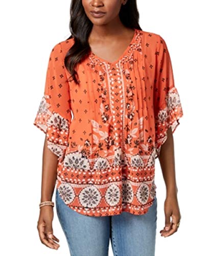 Printed Pintucked Top