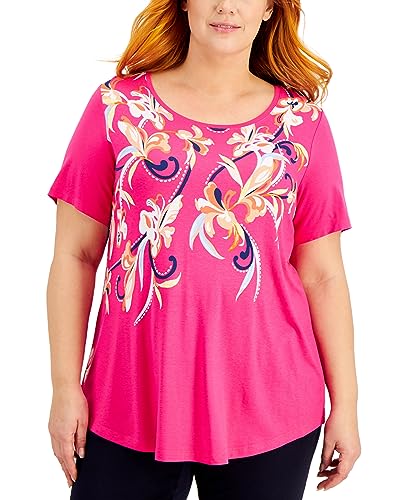 JM Collection Plus Size Printed Top