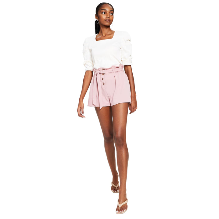 Bar III Womens High Waist Button Fly Shorts