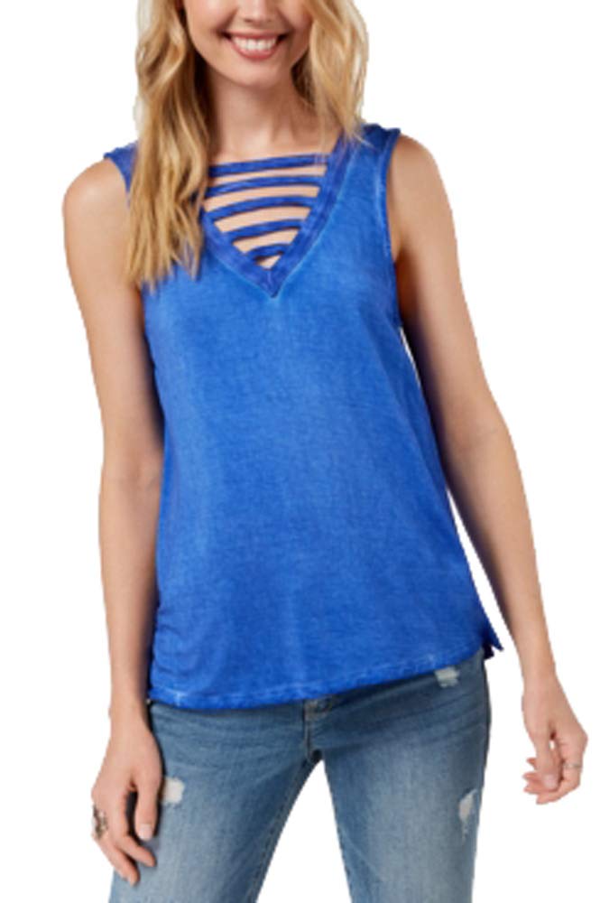 Juniors' Lattice-Front Tank Top
