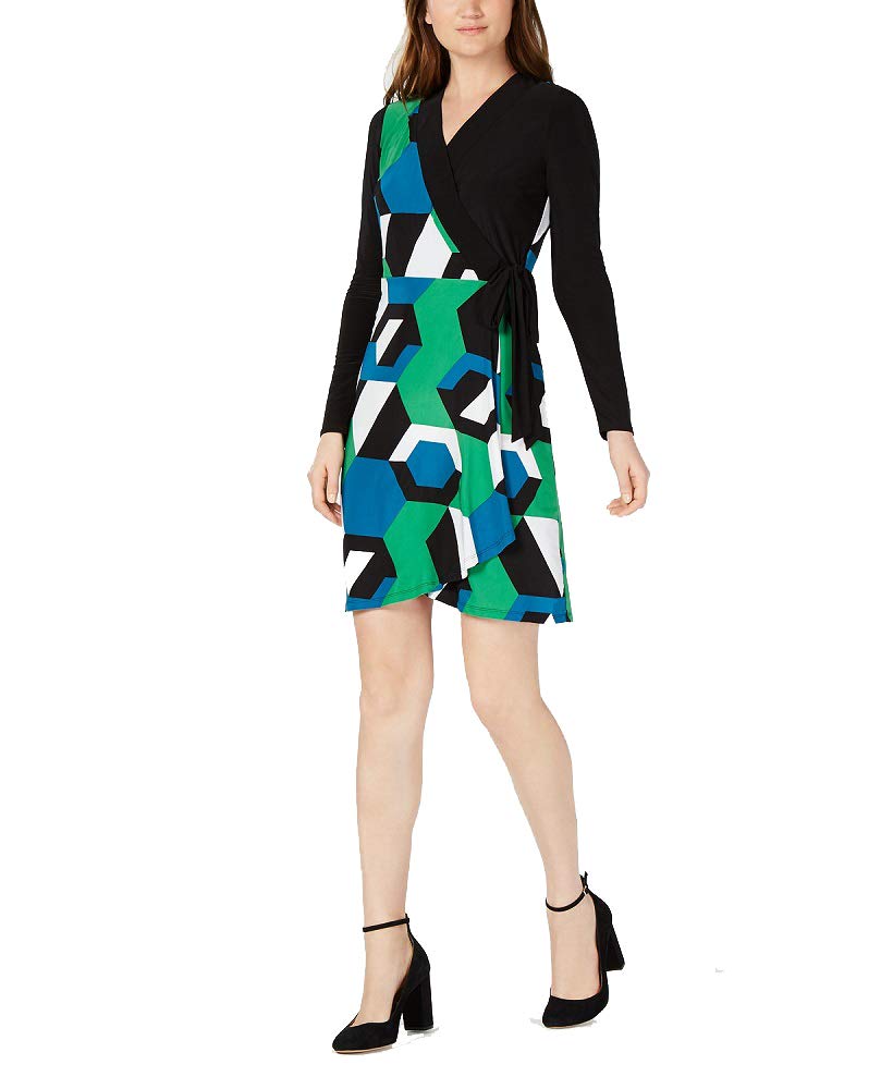 Colorblocked Wrap Dress