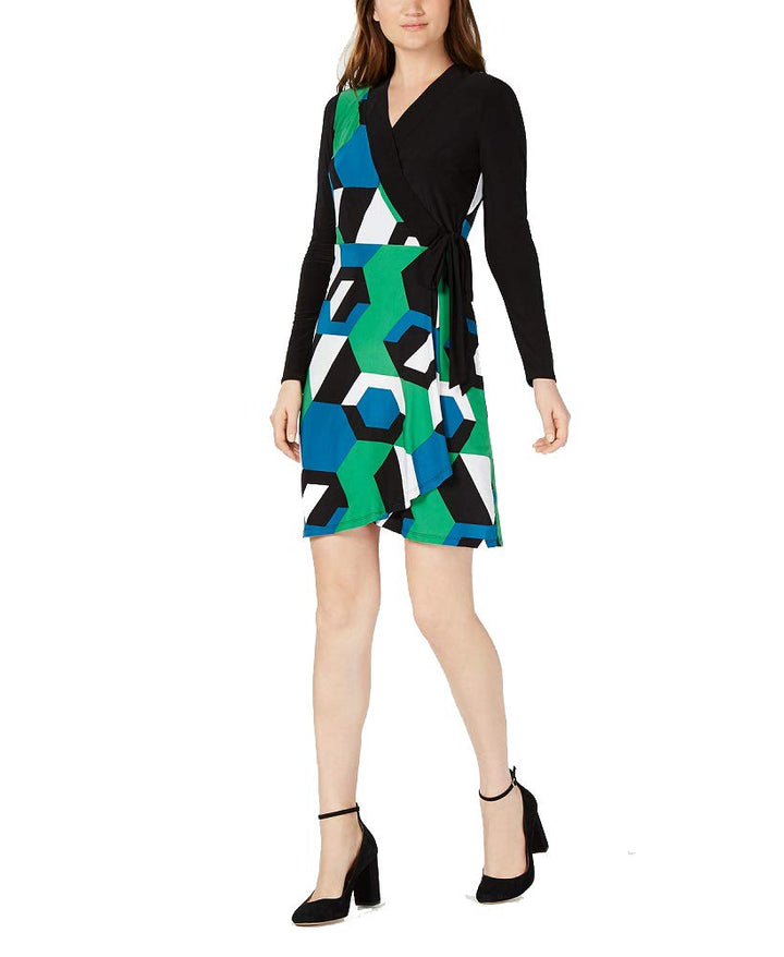 Colorblocked Wrap Dress
