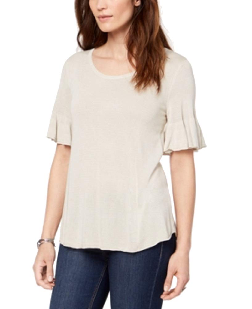 Scoop-Neck Bell-Sleeve Sweater