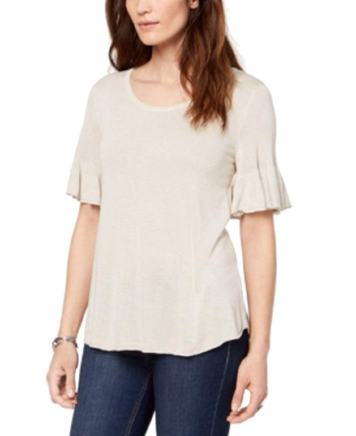 Scoop-Neck Bell-Sleeve Sweater