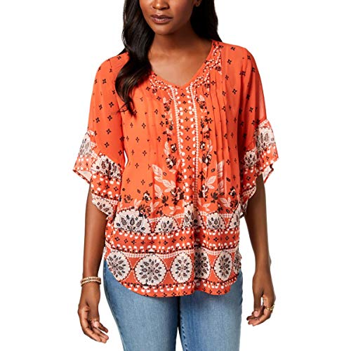 Printed Pintucked Top