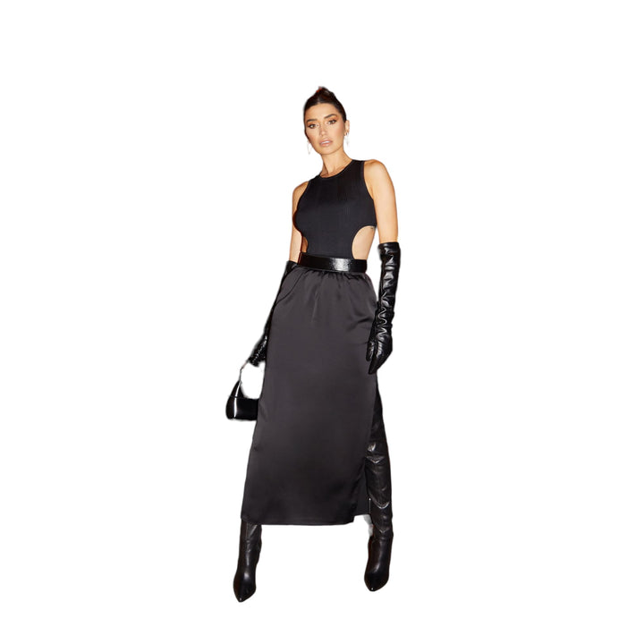 Bar III Nicole Williams English Satin Maxi Skirt