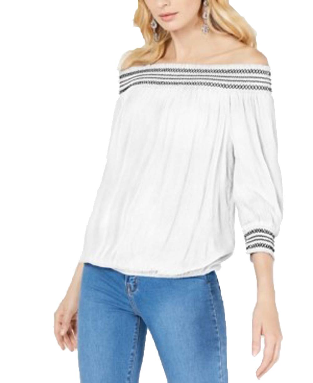 INC Crochet-Trim Off-The-Shoulder Top
