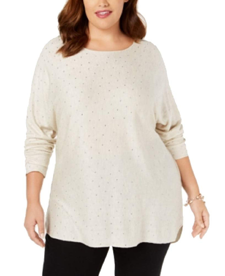 Plus Size Embellished Shirttail Sweater