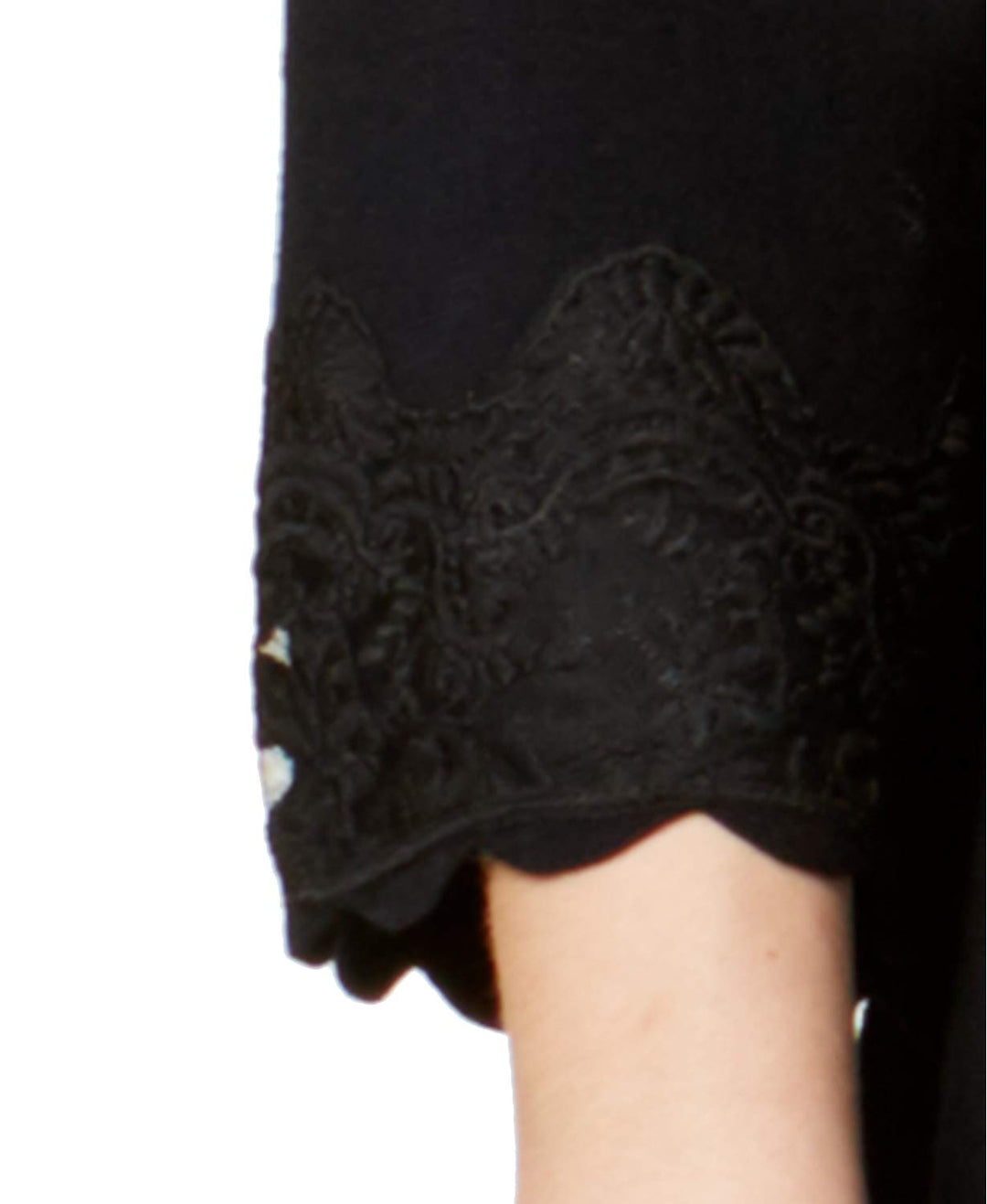 Charter Club Petite Lace Hem Fit Flare Dress