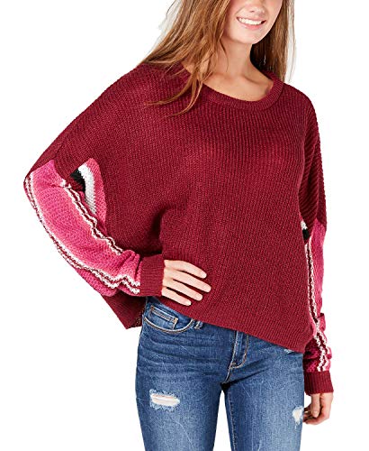 by Ikeddi Juniors' Striped Dolman-Sleeve Sweater