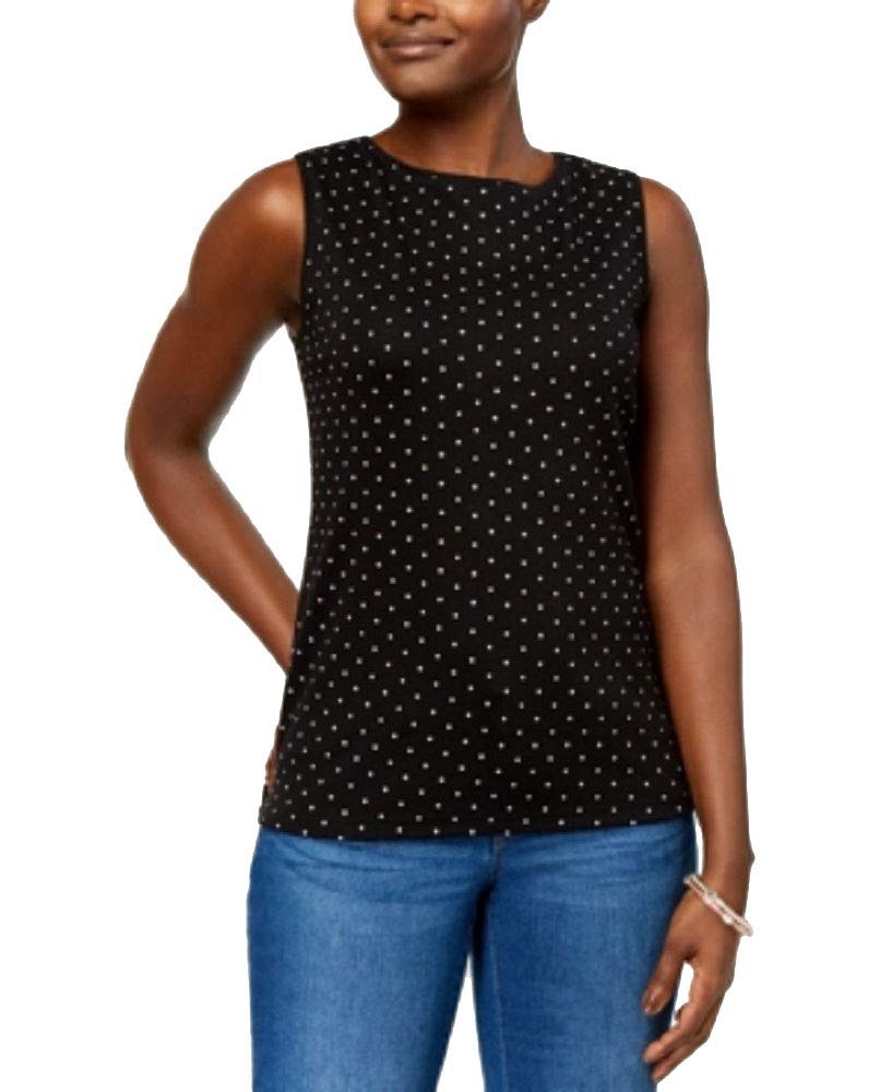 Karen Scott Sleeveless Polka Dot Top