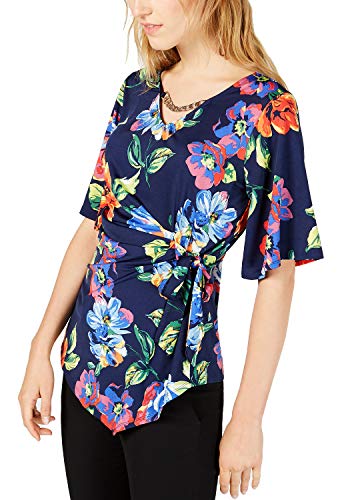 NY Collection Petite Embellished Tie Waist Top