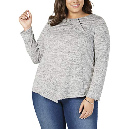 NY Collection Plus Size Twist Front Asymmetrical Top