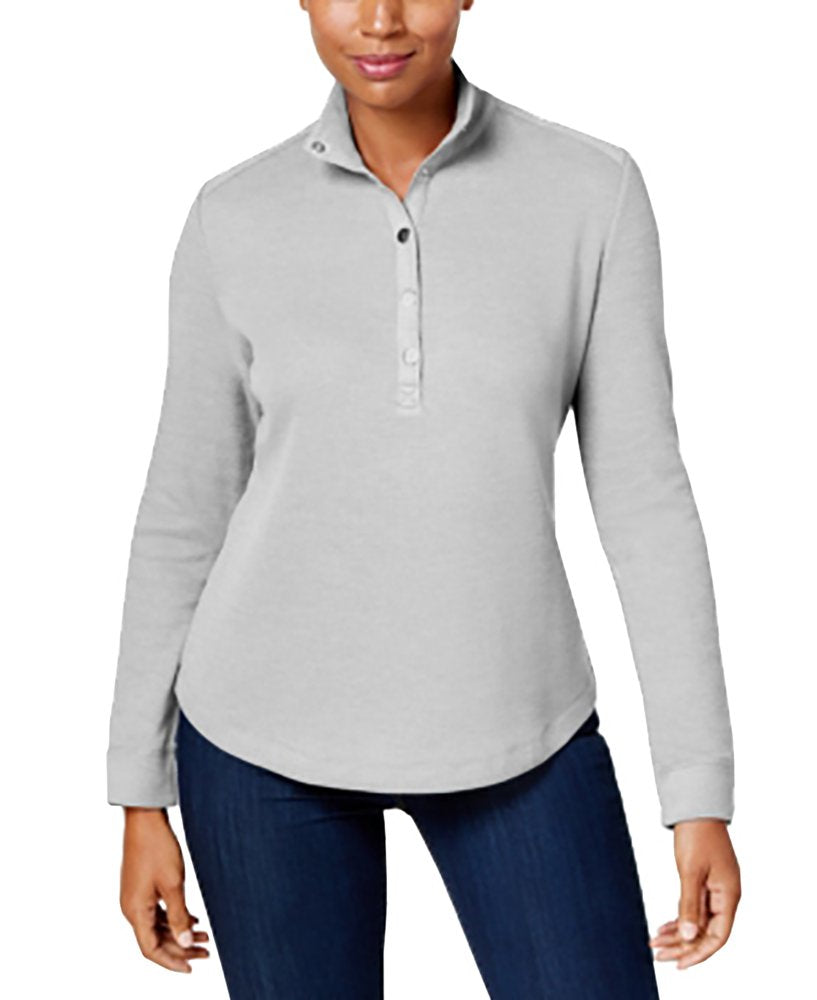 Karen Scott Snap Front Polo Shirt
