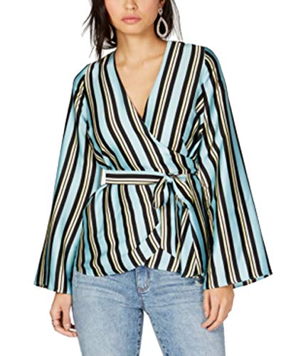 I.N.C. Petite Striped Wrap Top