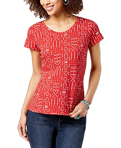Style & Co Petite Cotton Printed Top