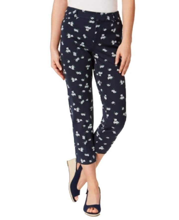 Newport-Print Slim-Leg Cropped Pants
