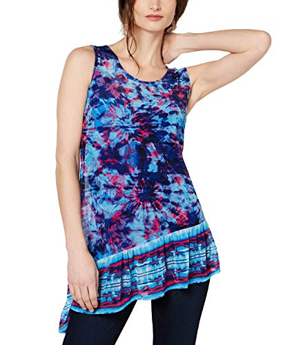 INC Asymmetrical Tie-Dye Tank Top
