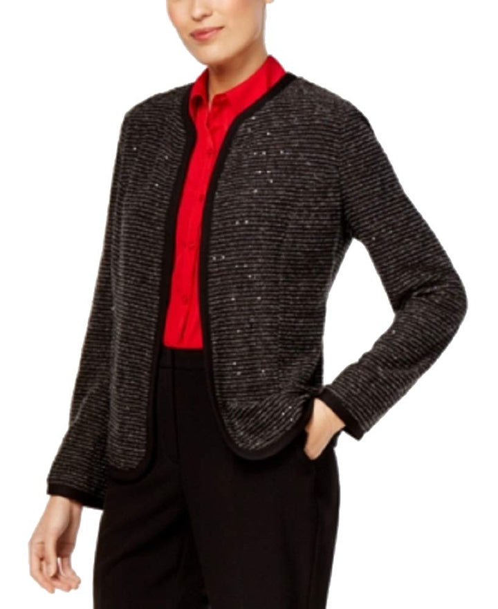 NY Collection Sequin Detail Boucle Blazer