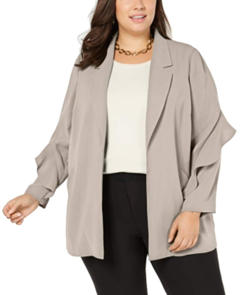 Plus Size Flounce-Sleeve Jacket