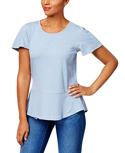 Cotton Jacquard Peplum Top