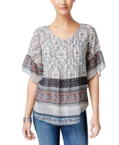 Style & Co Petite Printed Pleated Blouse
