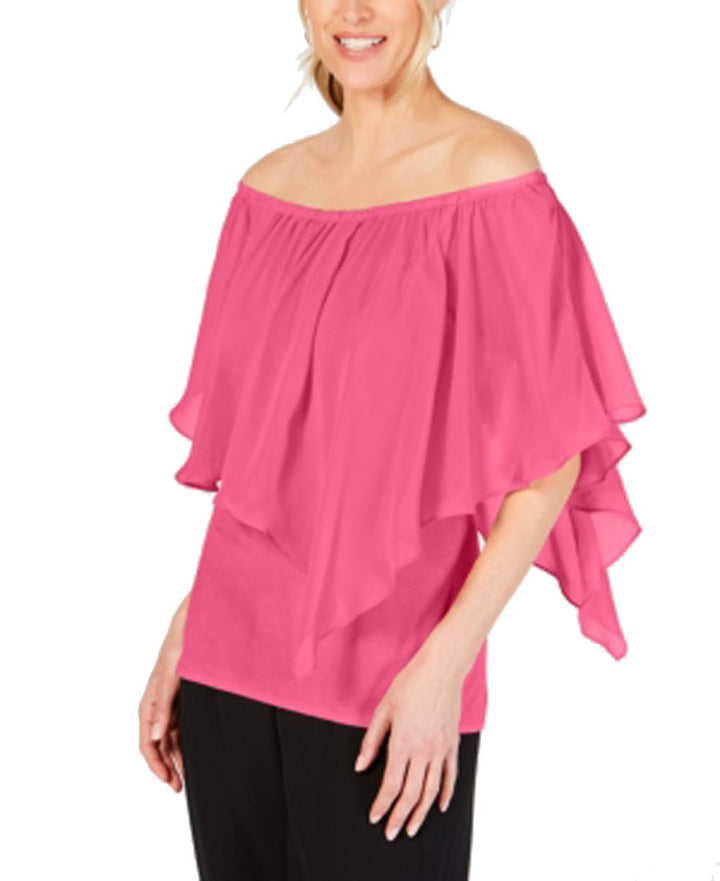 JM Collection Solid Triple Threat Top