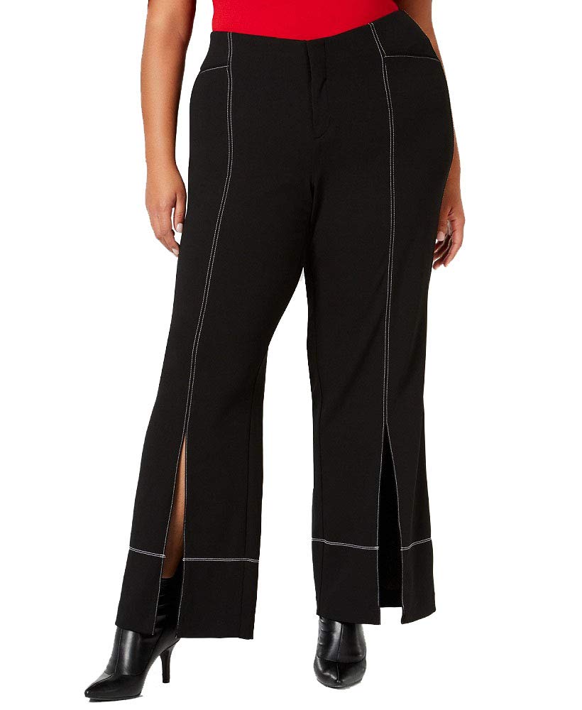 Plus Size Slit Front Pants