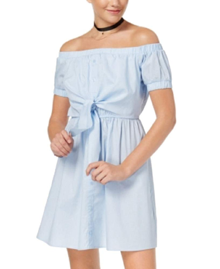 Ultra Flirt Juniors Cotton Off The Shoulder Fit Flare Dress