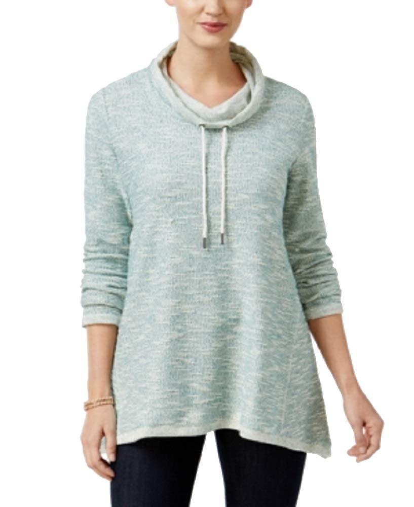 Style & Co Petite Marled Funnel Neck Sweatshirt