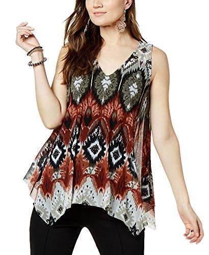 Petite Printed Handkerchief Hem Top