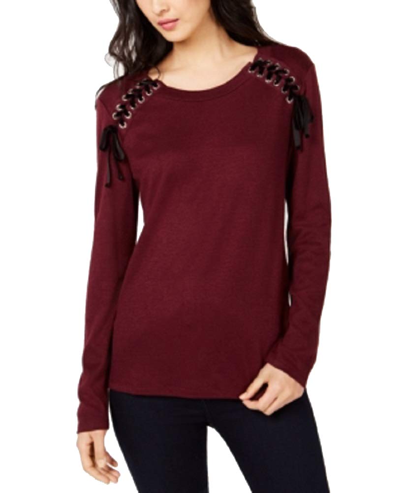 Lace Up Scoop Neck Top
