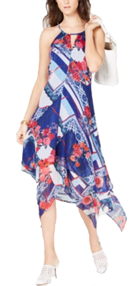 INC Printed Handkerchief-Hem Dress