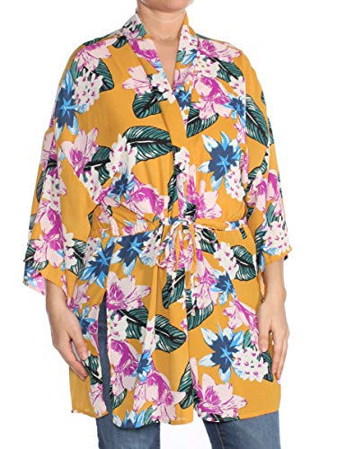 Juniors' Floral-Printed Tie-Front Kimono