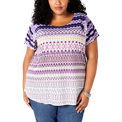 Plus Size Geo-Print Top