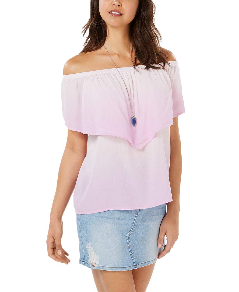 Juniors' Off-The-Shoulder Flounce Top