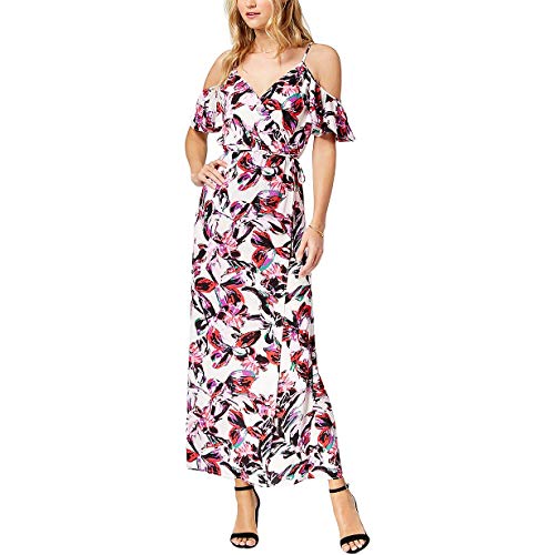 Printed Cold-Shoulder Maxi Dress
