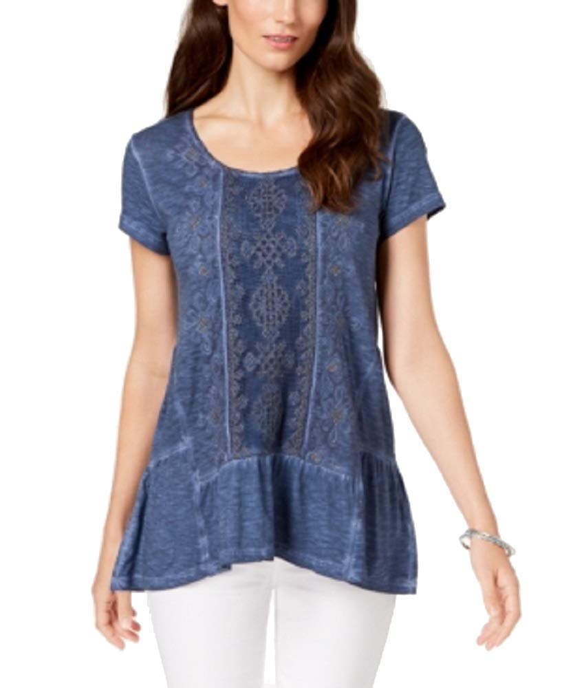 Style & Co Embellished Scoop Neck Top