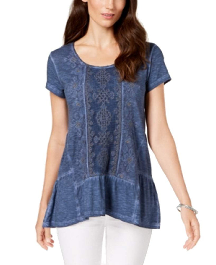 Style & Co Embellished Scoop Neck Top