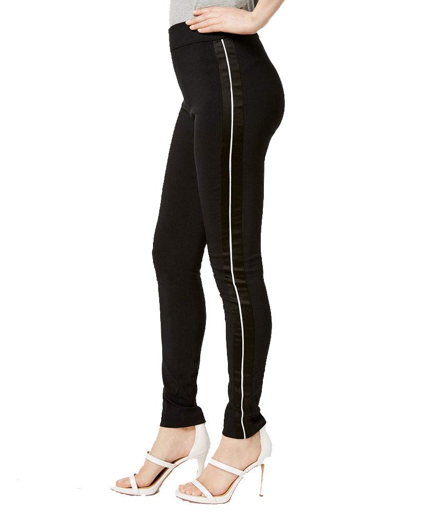 I.N.C. Petite Satin-Stripe Skinny Pants