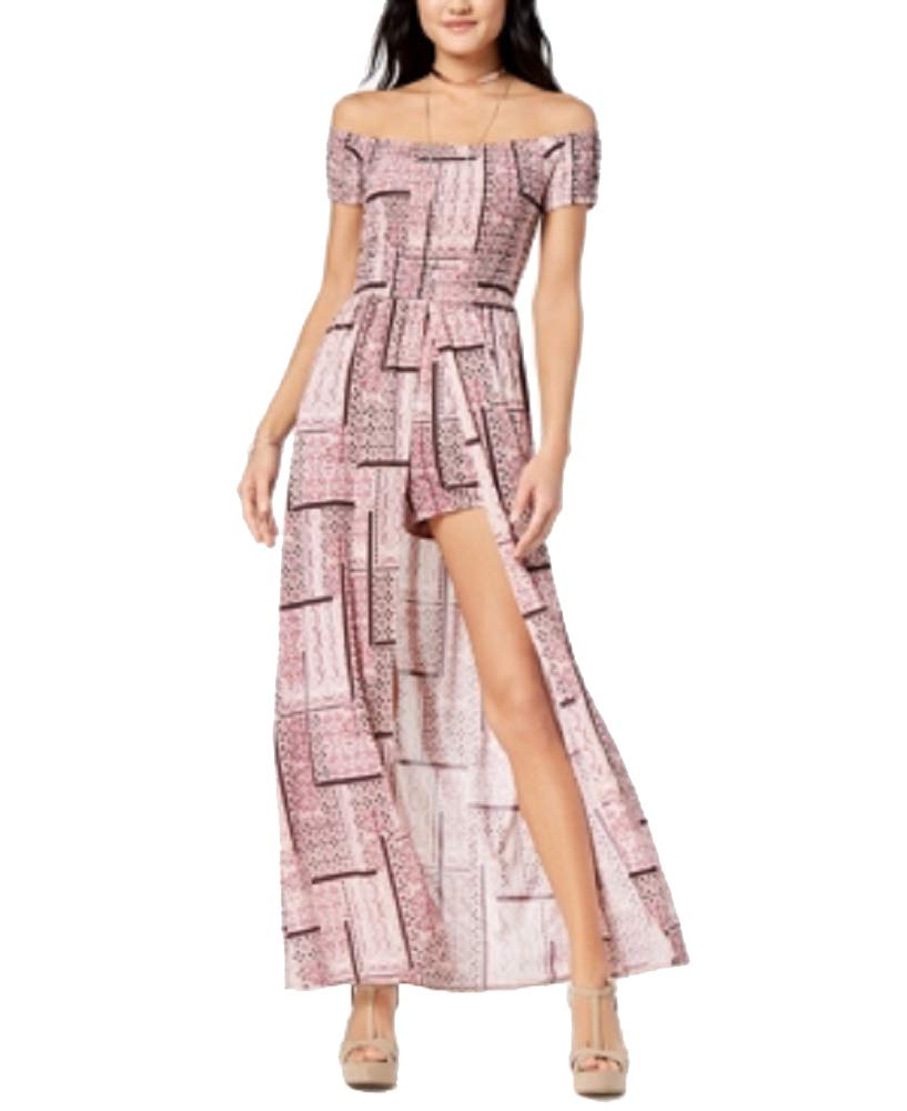 Ultra Flirt Juniors Printed Smocked Maxi Romper