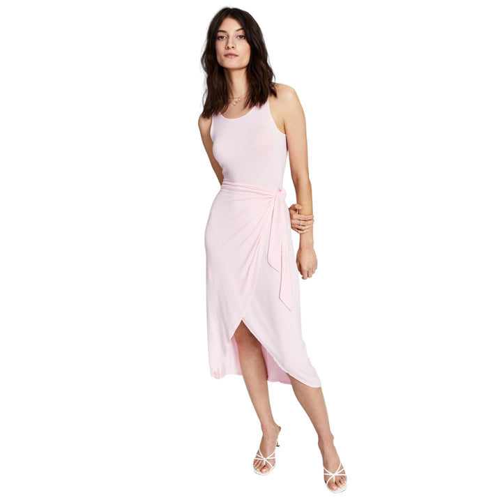 Women's Knit Side-Tie Tulip Midi Dress