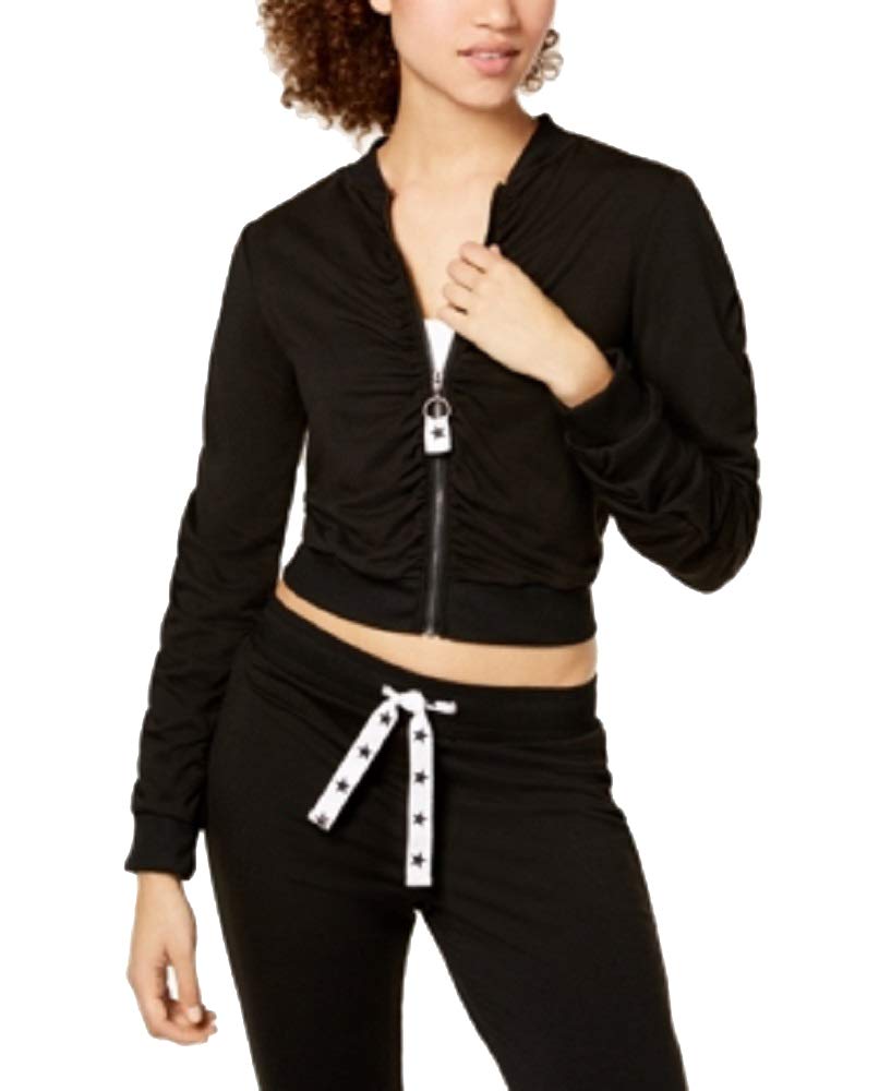 Juniors' Ruched Bomber Jacket