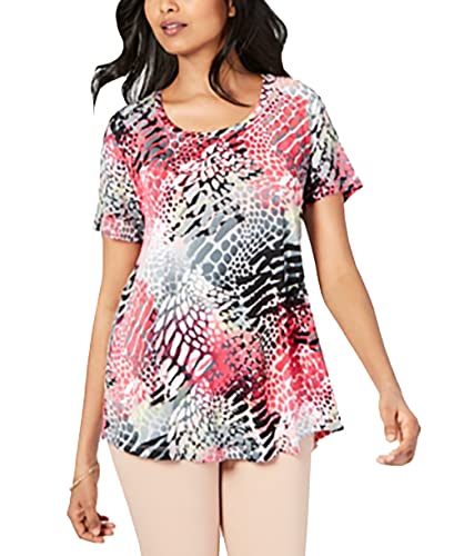 Printed Scoop-Neck Top