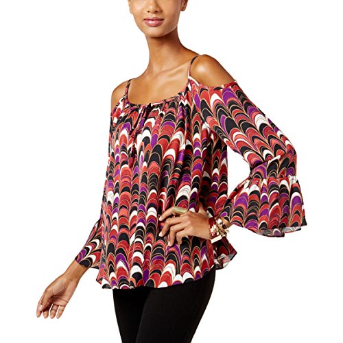 INC International Concepts Petite Printed Cold Shoulder Top